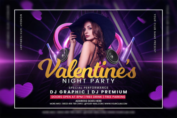 Design a Dreamy Valentine's Night with This Editable Poster