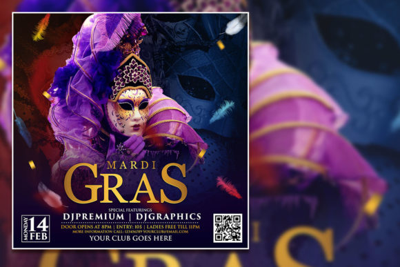 Mardi Gras Social Media Post Template: Your Digital Masquerade