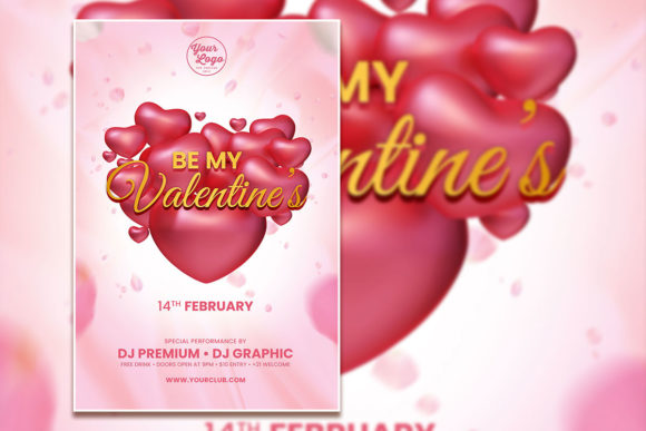 Modern Valentine's Day Poster: A Fully Editable PSD Template